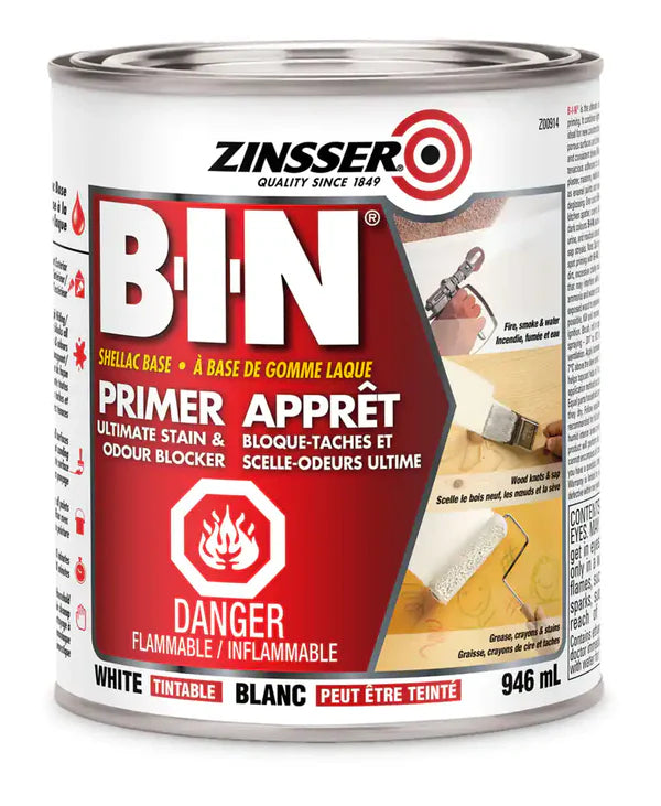 Rust-Oleum Zinsser B-I-N Interior & Spot Exterior Primer, Sealer, & Stain Killer